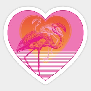 Flamingos at Sunset | Pink Flamingos | Vintage Flamingos | Sticker